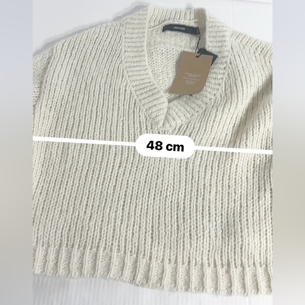 NWT Cozy Cream Sweater Vero Moda soft light size cropped size Medium layering - Picture 4 of 6